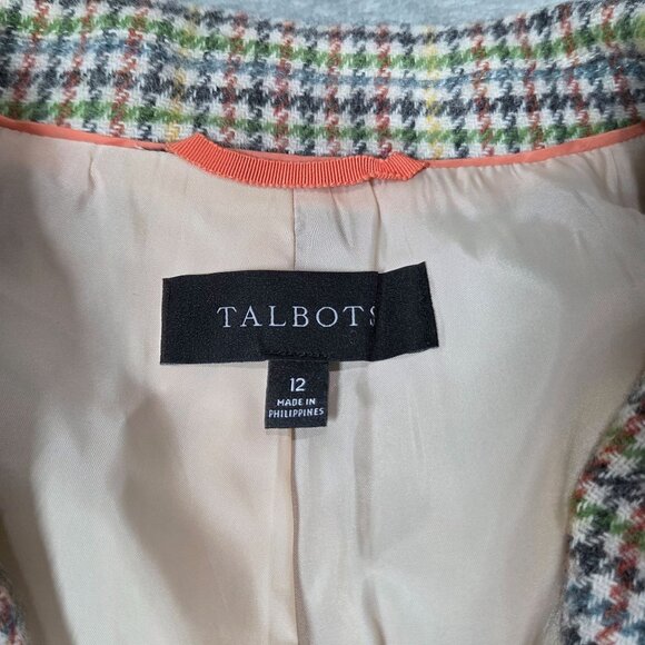 Talbots Blazer 12 Classic Shetland Plaid Wool Blend Preppy Academia Office - Picture 3 of 13